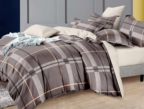 Двоспальний набір постільної білизни 180*220 із Бязі "Gold" з простирадлом на резинці №144861AB Черешенка™