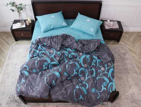 Полуторний набір постільної білизни 150*220 із Бязі "Gold" №159844AB Черешенка™