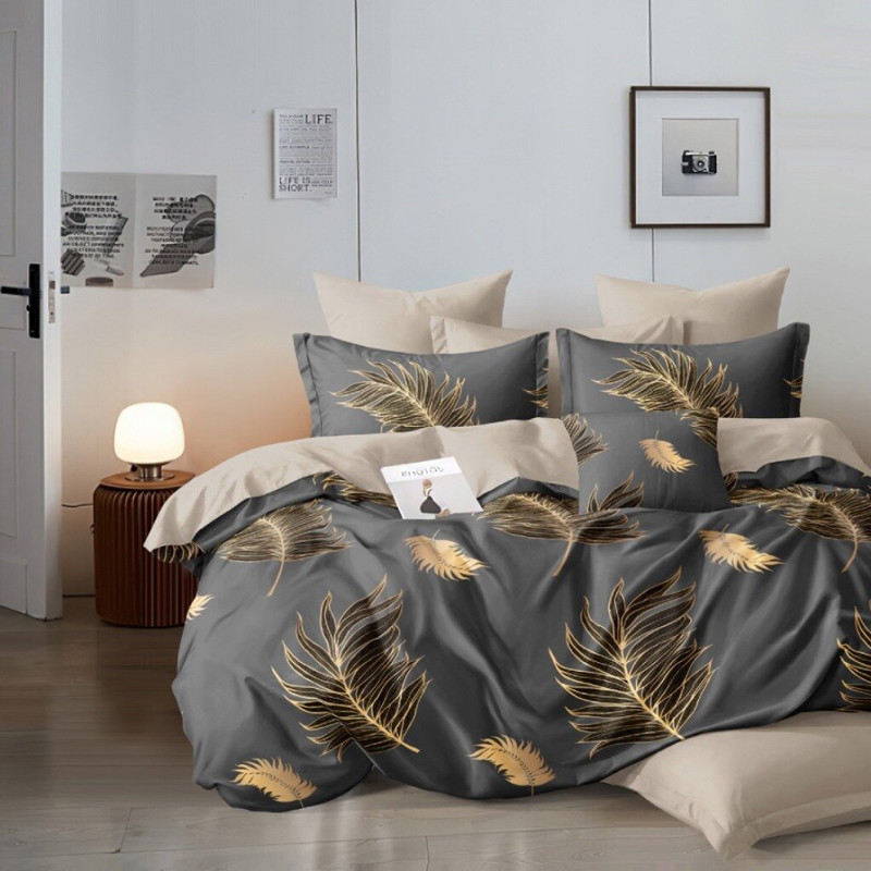 Полуторний набір постільної білизни 150*220 із Сатину №44333AB Черешенка™