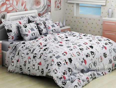 Тканина для постільної білизни Бязь "Gold" Lux дитяча "Дитячі герої" GLB3019grey
