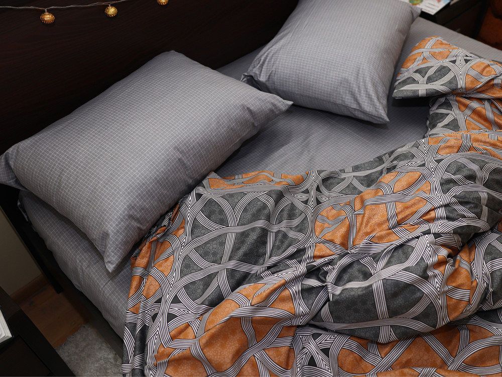 Двоспальний набір постільної білизни 180*220 із Сатину №030AB Черешенка™