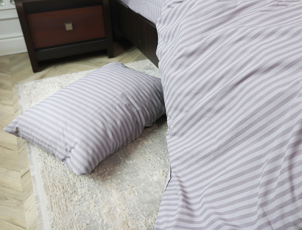 Євро-максі набір смугастої постільної білизни 200*220 із Бязі "Gold" №156615 Черешенка™