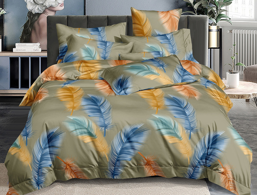 Двоспальний набір постільної білизни 180*220 із Бязі "Gold" з простирадлом на резинці №144829 Черешенка™