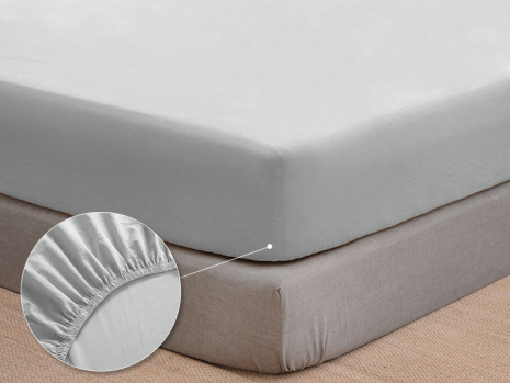 Простирадло на резинці (180*200*25) світло-сіре №1039
