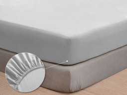 Простирадло на резинці (180*200*25) світло-сіре №1039