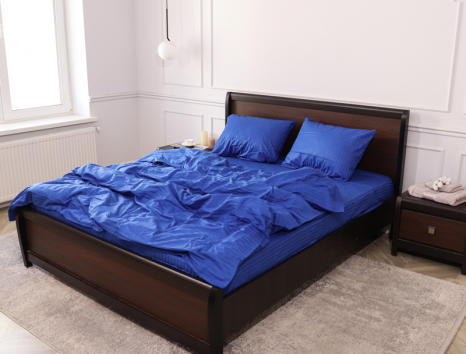 Двоспальний набір постільної білизни 180*220 зі Страйп Сатину №544030 KRISPOL™