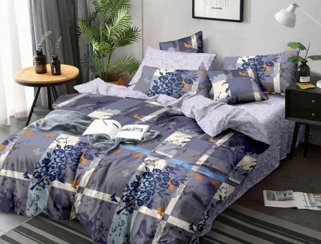 Тканина для постільної білизни Бязь "Gold" Lux GL1867blue (A+B) - (50м+50м)