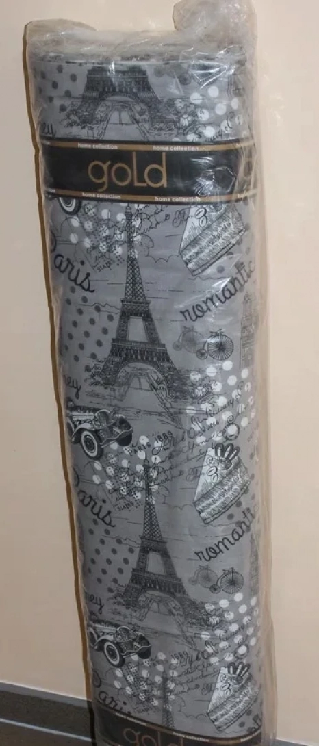 Ткань для постельного белья Бязь "Gold" Lux "Эйфелева башня (архитектура)" GL7218grey