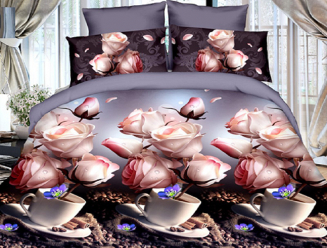 Двоспальний набір постільної білизни 180*220 із полікотону №202099 Черешенька™