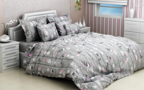 Тканина для постільної білизни Бязь "Gold" Lux дитяча GLB3004grey