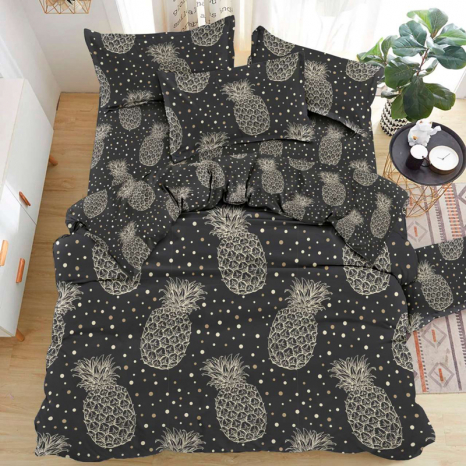 Ткань для постельного белья Бязь "Gold" Lux "Вкусный ананас 2" GL1534 (A+B) - (50м+50м)