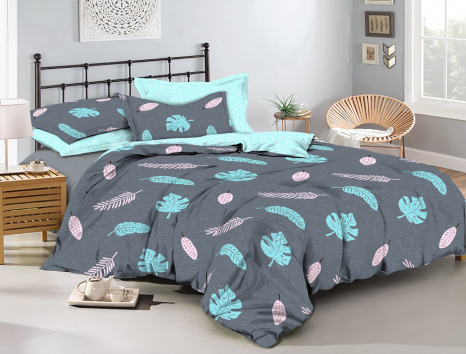 Семейный набор хлопкового постельного белья из Бязи "Gold" с простынью на резинке №144253AB Черешенка™