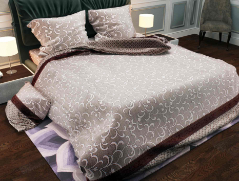 Ткань для постельного белья Бязь "Gold" Lux "Завитки"  GL692