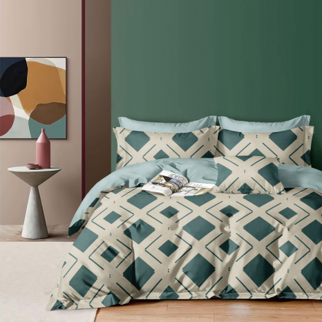 Сімейний набір постільної білизни із Сатину №44274AB Черешенка™