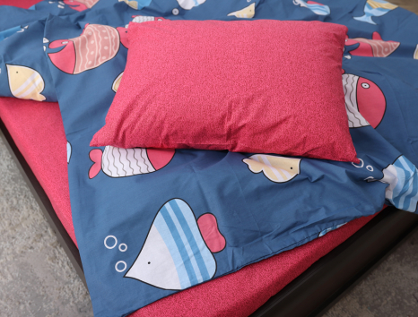 Полуторний набір постільної білизни 150*220 із Бязі "Gold" №151270AB Черешенка™