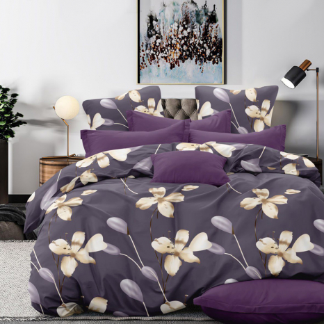 Ткань для постельного белья Бязь "Gold" Lux GL3424violet