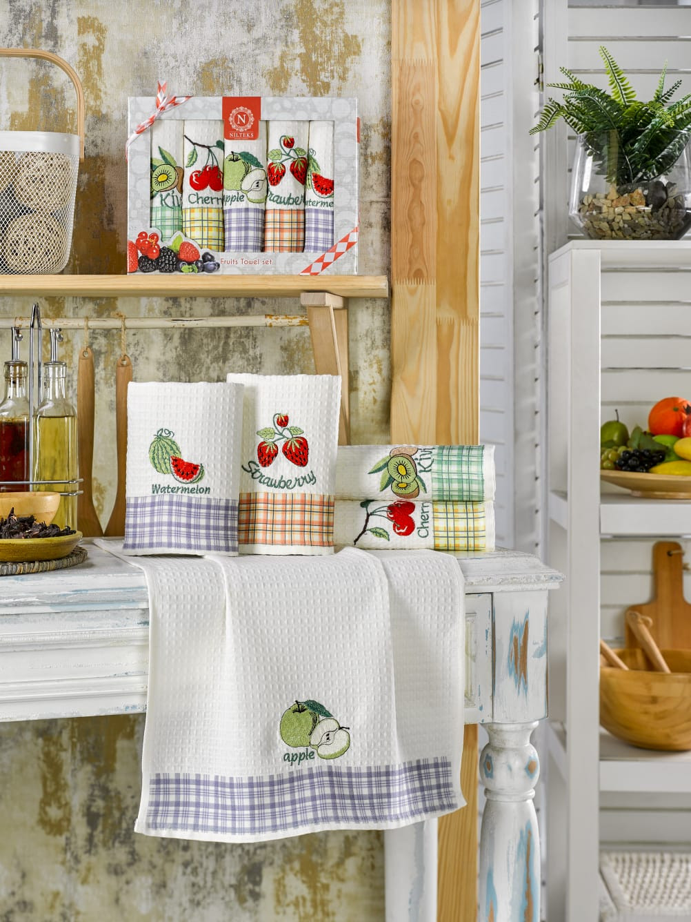 Набір кухонних рушників Nilteks Ekose Meyveli 40*60 (5 шт)