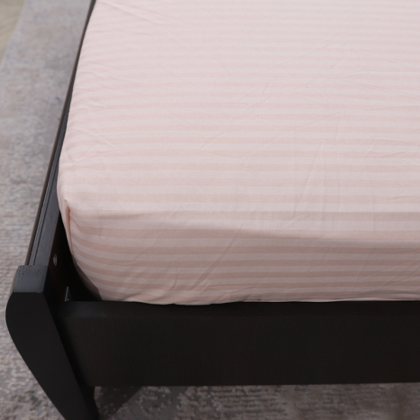 Простирадло на резинці (160*200*25) смугасте персикове №10024