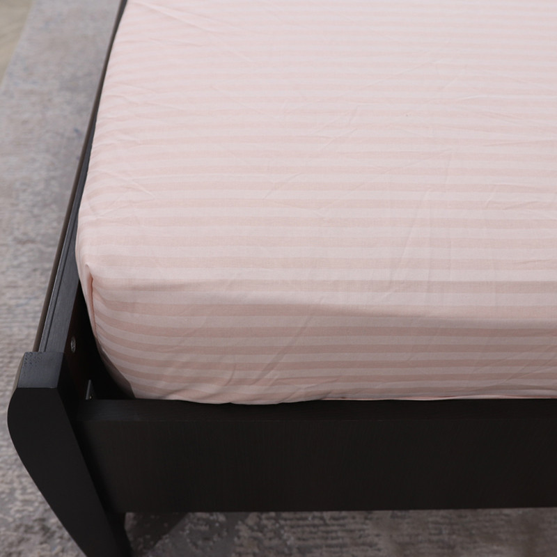 Простирадло на резинці (160*200*25) смугасте персикове №10024