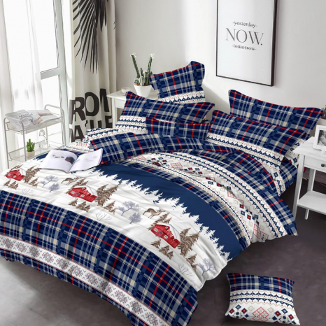 Ткань для постельного белья Бязь "Gold" Lux GL15370blue