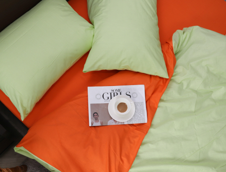 Сімейний набір однотонної постільної білизни із Бязі "Gold" №155517AB Черешенка™