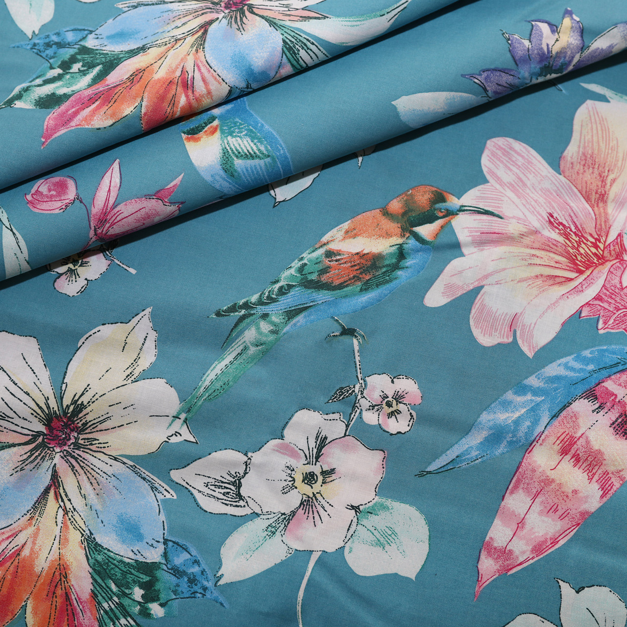 Тканина для постільної білизни Бязь "Gold" Lux "Квітковий салют" GL1612 (A+B) - (50м+50м)