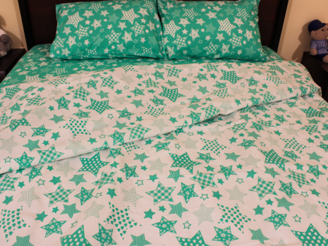 Полуторний набір постільної білизни 150*220 із Бязі "Gold" №157230AB Черешенка™