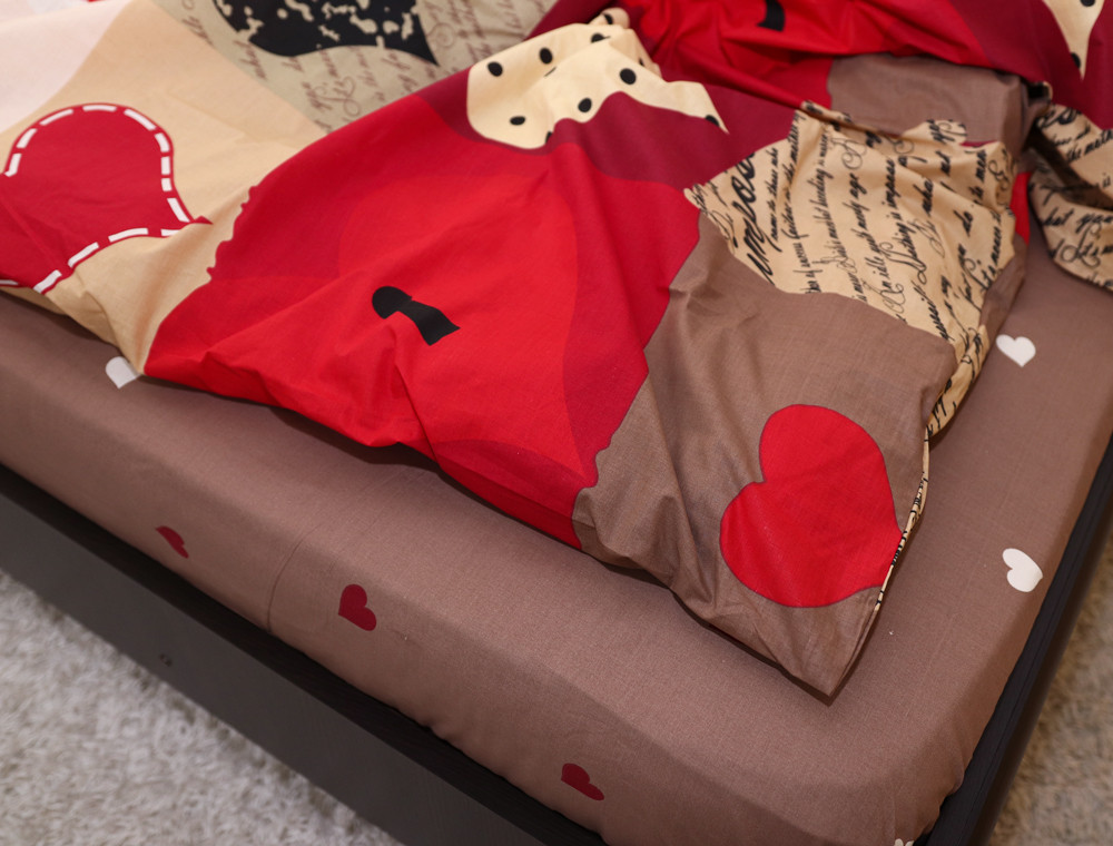 Полуторний набір постільної білизни 150*220 із Бязі "Gold" №151536AB Черешенка™