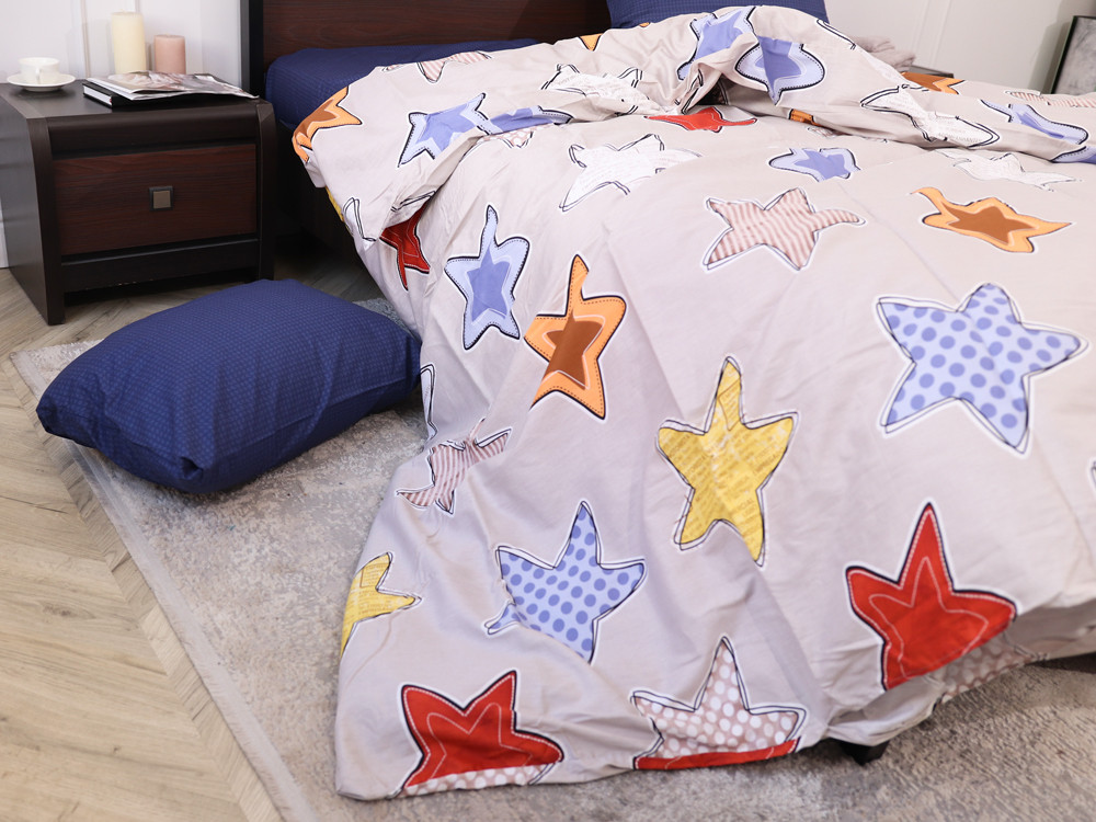 Полуторный набор постельного белья 150*220 из Сатина №064AB Черешенка™