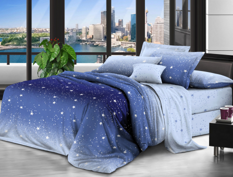 Євро-максі набір постільної білизни 200*220 із Бязі "Gold" з простирадлом на резинці №144096AB Черешенька™