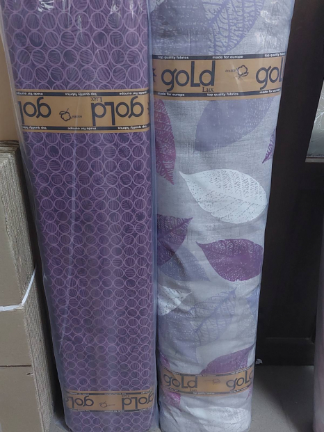 Тканина для постільної білизни Бязь "Gold" Lux GL1341 (A+B) абстрактний принт "Листя" - (50м+50м)