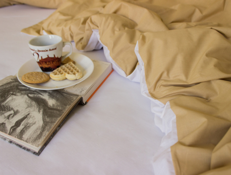 Сімейний набір однотонної постільної білизни із Бязі "Gold" №15761AB Черешенька™