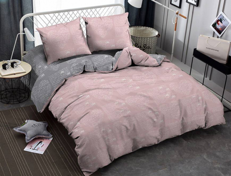 Семейный набор хлопкового постельного белья из Бязи "Gold" с простынью на резинке №141071AB Черешенка™