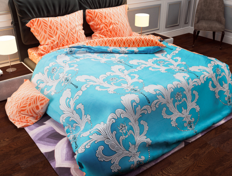 Полуторний набір постільної білизни 150*220 із Бязі "Gold" №151589AB Черешенка™