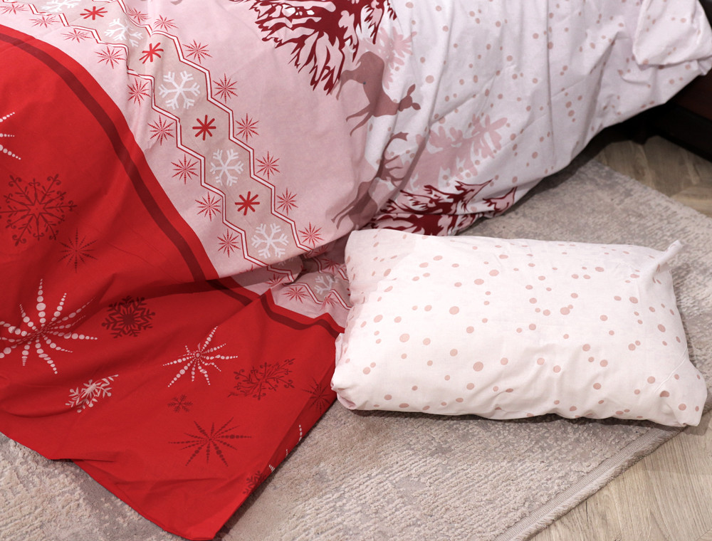 Евро макси набор постельного белья 200*220 из Бязи "Gold" №157973red Черешенка™