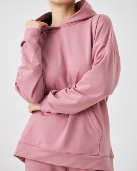 Женский спортивный костюм с капюшоном (Размер L) пудровый №20222142