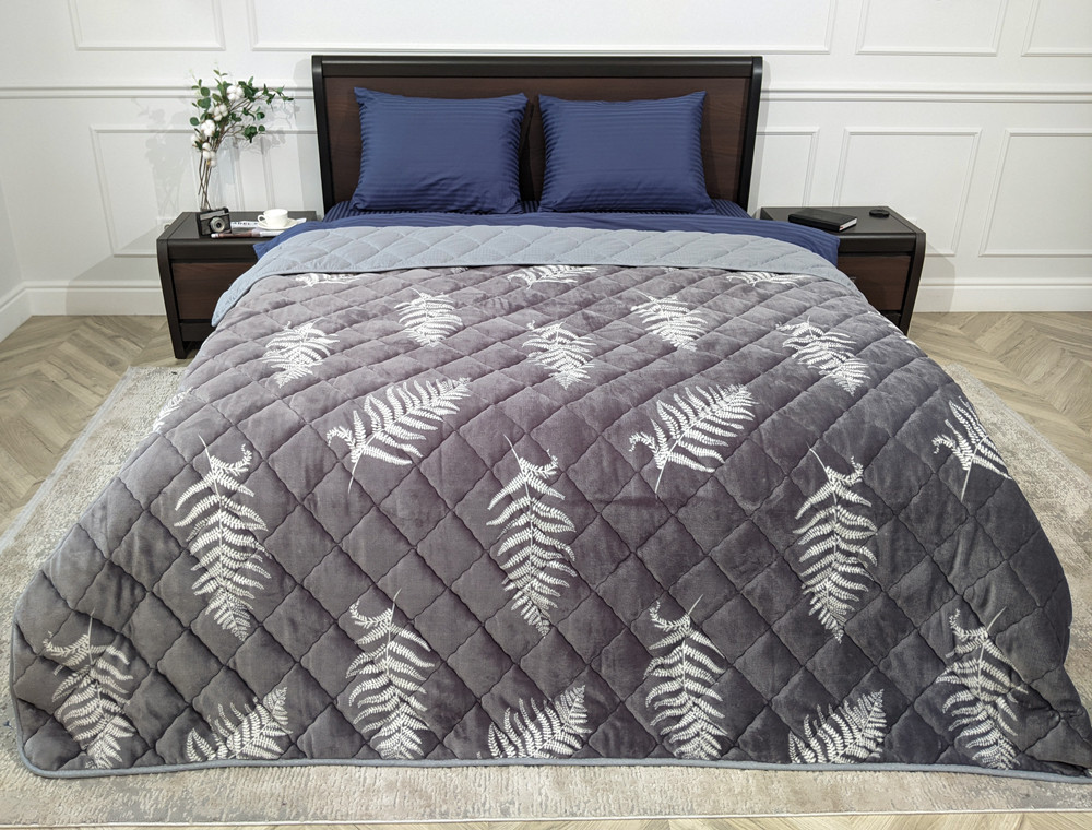 Полуторне флісове стьобане покривало №55017