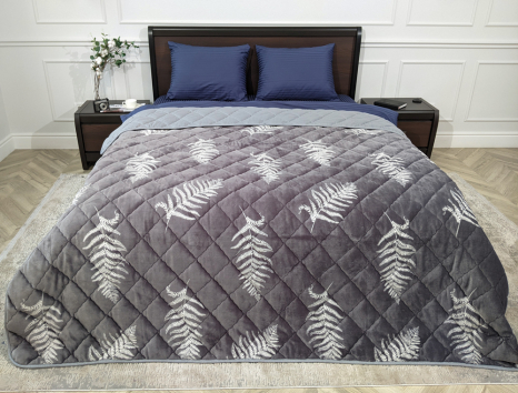 Полуторне флісове стьобане покривало №55017