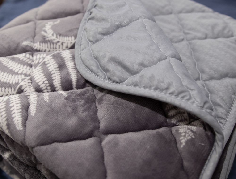 Двоспальне флісове стьобане покривало №55018