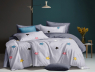 Семейный набор хлопкового постельного белья из Сатина №8614AB Черешенка™