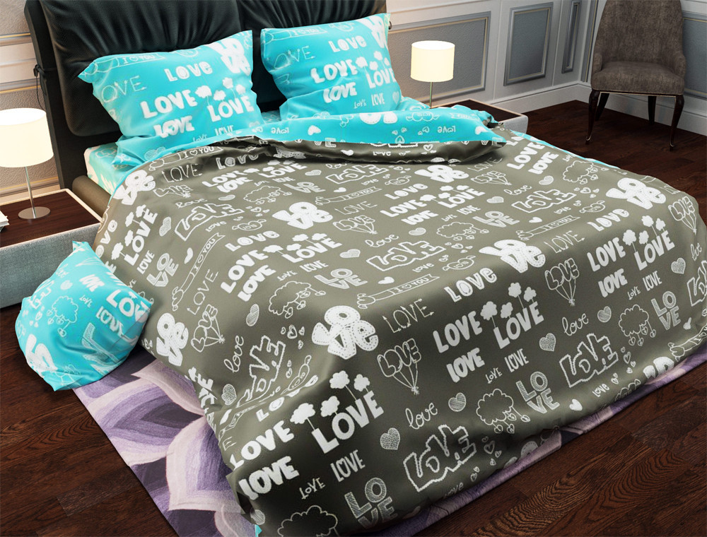 Ткань для постельного белья Бязь "Gold" Lux "Бесконечная любовь" GL985 (A+B) - (50м+50м)