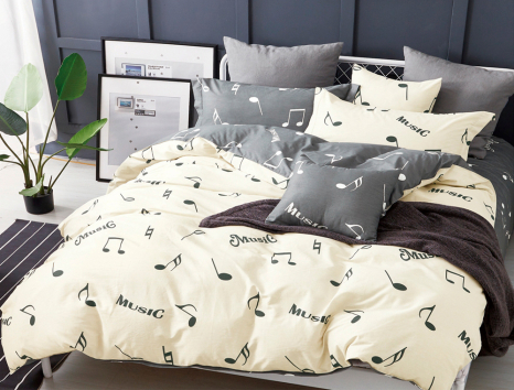 Двоспальний набір постільної білизни 180*220 із Сатину №8012AB Черешенка™