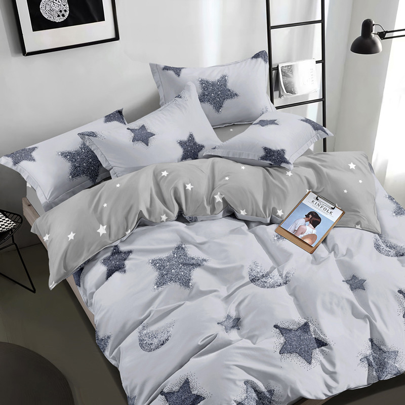 Євро-максі набір постільної білизни 200*220 із Бязі "Gold" з простирадлом на резинці №144977AB Черешенка™