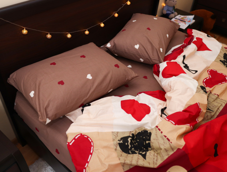 Полуторний набір постільної білизни 150*220 із Бязі "Gold" №151536AB Черешенка™