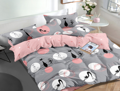 Евро макси набор постельного белья 200*220 из Сатина №1024AB Черешенка™