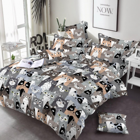 Тканина для постільної білизни Бязь "Gold" Lux дитяча GLB292grey