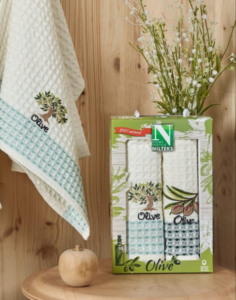Набор кухонных полотенец Nilteks Gualita Zeytin 50*70 (2 шт)