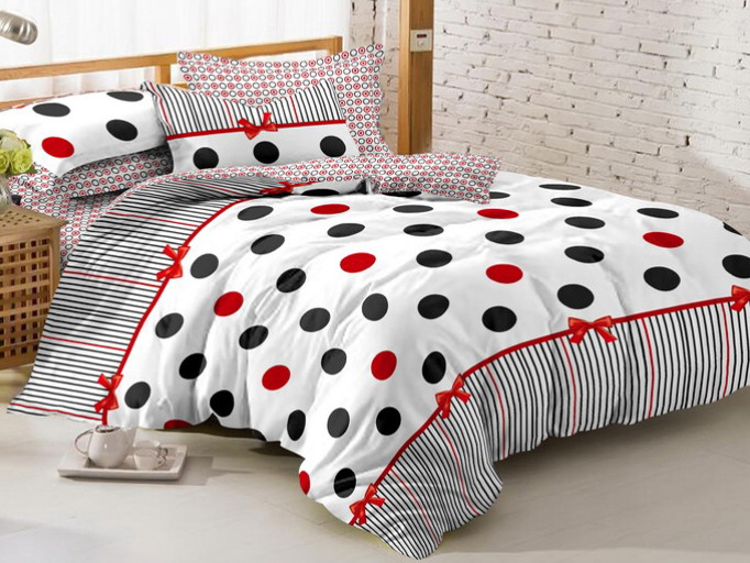 Тканина для постільної білизни Бязь "Gold" "Кольоровий горошок" GLL3053