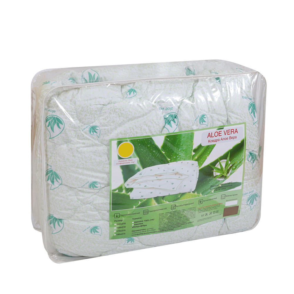 Євро ковдра мікрофібра/холофайбер (Алое Вера)