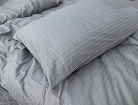 Двоспальний набір постільної білизни 180*220 зі Страйп Сатину №17-5102 Черешенка™